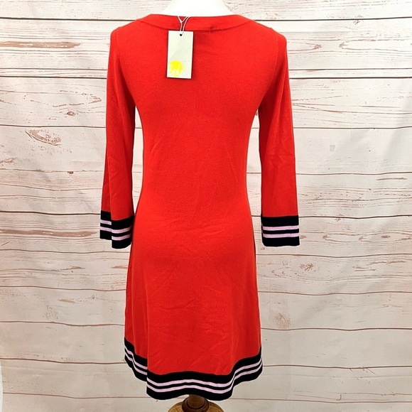 Boden Retro Trudy Stripe Bell Sleeve Wool Blend Mod Knit Sweater Scooter Dress - Picture 5 of 12